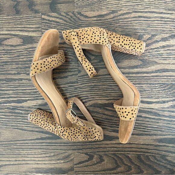 Madewell The Brooke Ankle-Strap Heels Sandal in Spot Dot Calf Hair NEW Size 8,5 - Picture 6 of 8